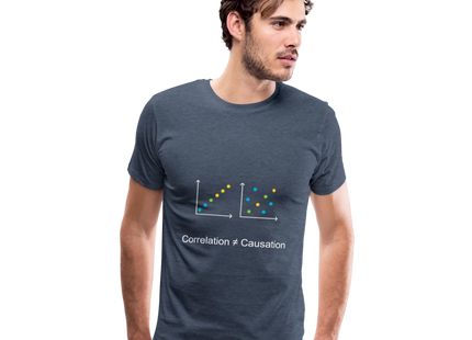 Correlation ≠ Causation - Männer Premium T-Shirt - Blau meliert