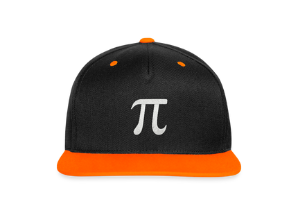 Pi Symbol - Kontrast Snapback Cap - Schwarz/Neonorange