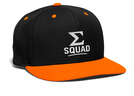 ∑-Squad - Kontrast Snapback Cap - Schwarz/Neonorange