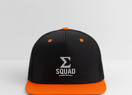 ∑-Squad - Kontrast Snapback Cap - Schwarz/Neonorange