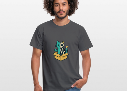 Schrödinger's Katze - Männer T-Shirt - Anthrazit
