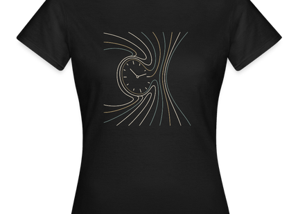 Time Dilation Flow – Die Verzerrung der Zeit stilvoll visualisiert - Frauen T-Shirt - Schwarz