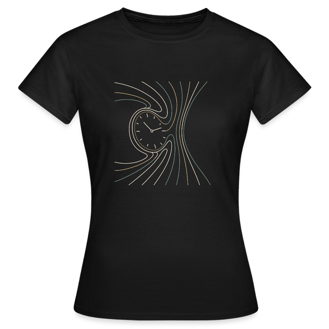 Time Dilation Flow – Die Verzerrung der Zeit stilvoll visualisiert - Frauen T-Shirt - Schwarz