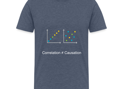 Correlation ≠ Causation - Männer Premium T-Shirt - Blau meliert