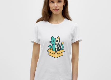 Schrödinger’s Katze - Frauen T-Shirt - Weiß