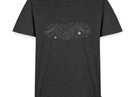 Geometric Wave – Mathematik in fließender Perfektion - Männer T-Shirt - Anthrazit meliert