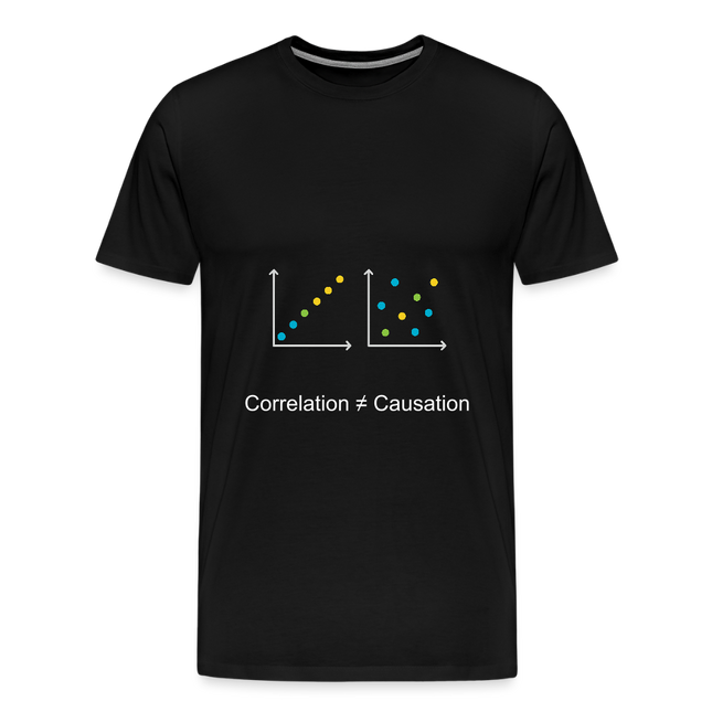 Correlation ≠ Causation - Männer Premium T-Shirt - Schwarz