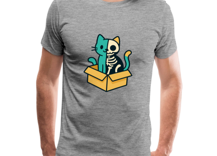 Schrödinger's Katze - Männer Premium T-Shirt - Grau meliert