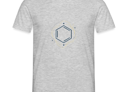 Benzolring Geometry – Die Schönheit der Symmetrie - Männer Premium T-Shirt - Grau meliert