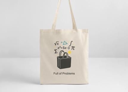 Full of Problems – Die Tasche für alle Mathehelden - Stanley/Stella Bio-Stoffbeutel - Weißgrau