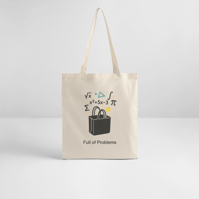 Full of Problems – Die Tasche für alle Mathehelden - Stanley/Stella Bio-Stoffbeutel - Weißgrau