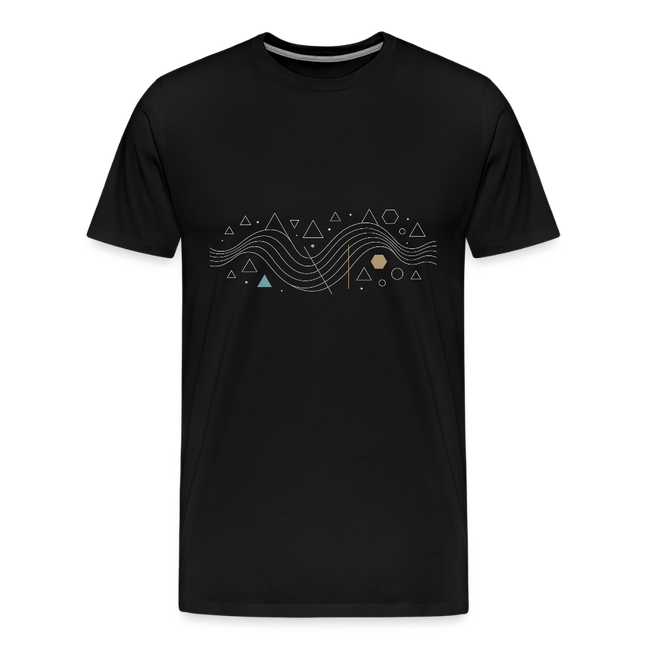 Geometric Wave – Mathematik in fließender Perfektion - Männer Premium T-Shirt - Schwarz