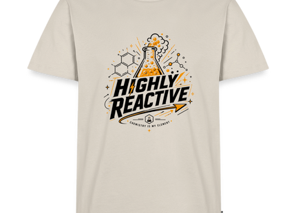 Highly Reactive T-Shirt für Männer – Chemie Shirt mit Labor Design - Beige