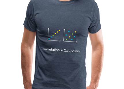 Correlation ≠ Causation - Männer Premium T-Shirt - Blau meliert