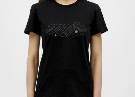 Geometric Wave – Mathematik in fließender Perfektion - Frauen T-Shirt - Schwarz