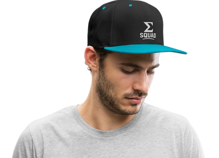 ∑-Squad - Kontrast Snapback Cap - Schwarz/Türkis