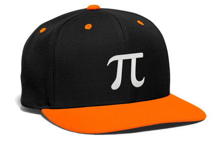 Pi Symbol - Kontrast Snapback Cap - Schwarz/Neonorange
