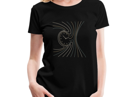 Time Dilation Flow – Die Verzerrung der Zeit stilvoll visualisiert - Frauen Premium T-Shirt - Schwarz
