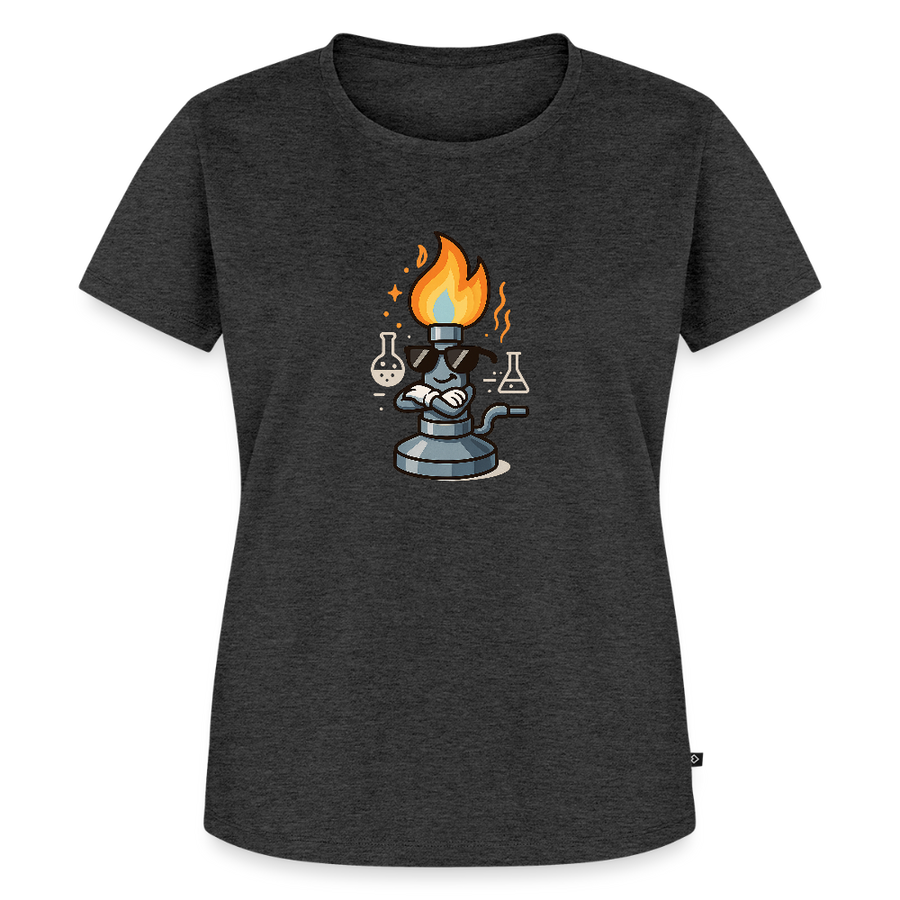 Too lit to quit – Der coolste Bunsenbrenner im Labor - Frauen T-Shirt - Anthrazit meliert