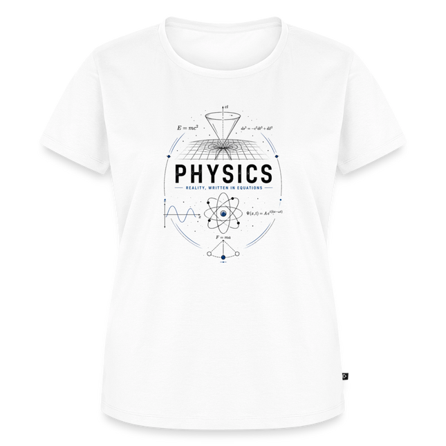 Physik T-Shirt für Frauen – Science Geek Shirt mit Formeln & Atom Design - Weiß