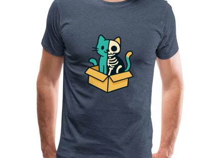 Schrödinger's Katze - Männer Premium T-Shirt - Blau meliert