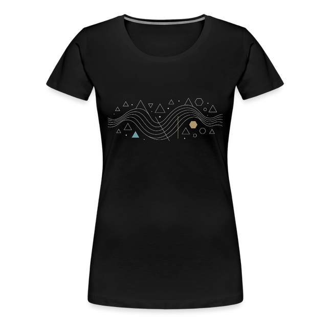 Geometric Wave – Mathematik in fließender Perfektion - Frauen Premium T-Shirt - Schwarz