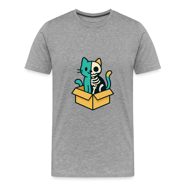 Schrödinger's Katze - Männer T-Shirt - Grau meliert