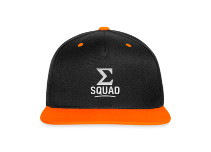 ∑-Squad - Kontrast Snapback Cap - Schwarz/Neonorange