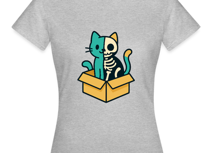 Schrödinger’s Katze - Frauen T-Shirt - Grau meliert
