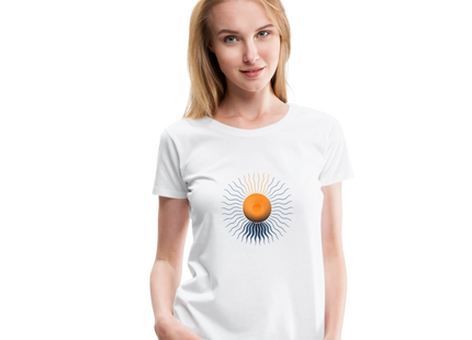 Solar Core Flow – Energie in Struktur gebannt - Frauen Premium T-Shirt - Weiß