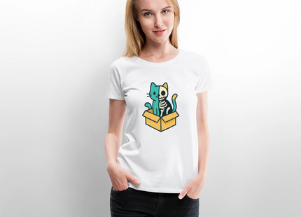 Schrödinger’s Katze - Frauen T-Shirt - Weiß