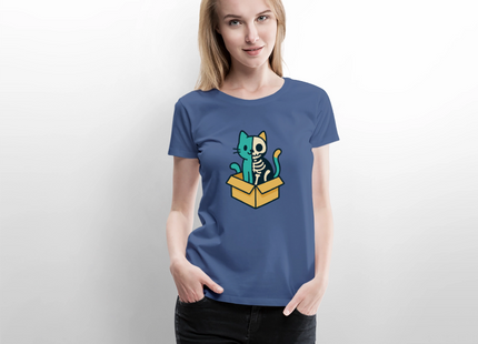 Schrödinger’s Katze - Frauen T-Shirt - Taubenblau