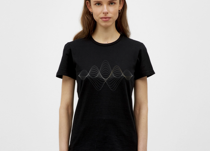Superposition Flow – Die Ästhetik der Quantenüberlagerung - Frauen T-Shirt - Schwarz
