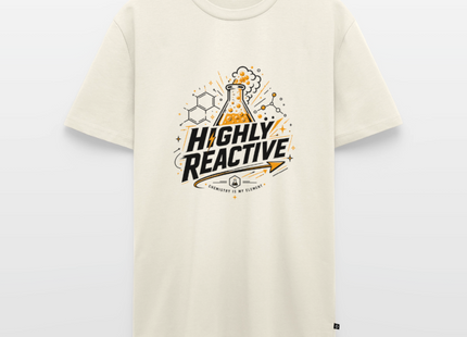Highly Reactive T-Shirt für Männer – Chemie Shirt mit Labor Design - Naturweiß