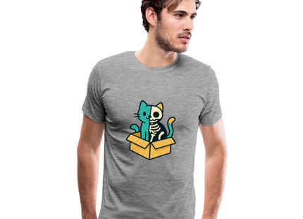 Schrödinger's Katze - Männer Premium T-Shirt - Grau meliert