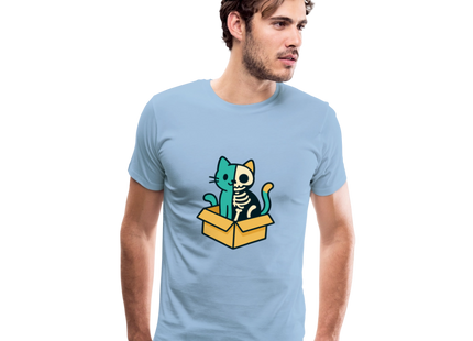 Schrödinger's Katze - Männer Premium T-Shirt - Sky