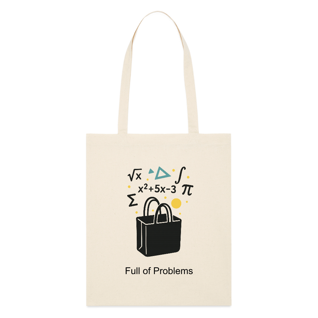 Full of Problems – Die Tasche für alle Mathehelden - Stanley/Stella Bio-Stoffbeutel - Weißgrau