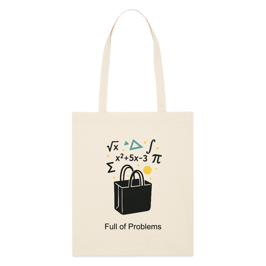 Full of Problems – Die Tasche für alle Mathehelden - Stanley/Stella Bio-Stoffbeutel - Weißgrau