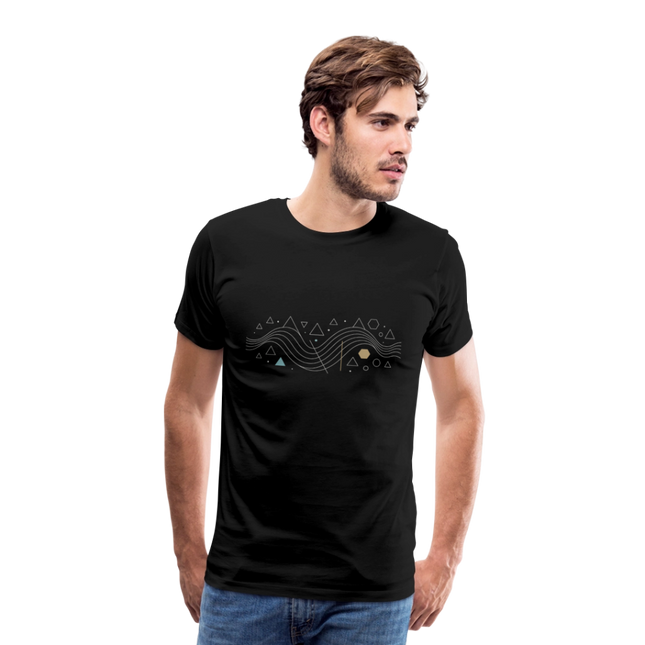 Geometric Wave – Mathematik in fließender Perfektion - Männer Premium T-Shirt - Schwarz