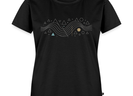 Geometric Wave – Mathematik in fließender Perfektion - Frauen T-Shirt - Schwarz