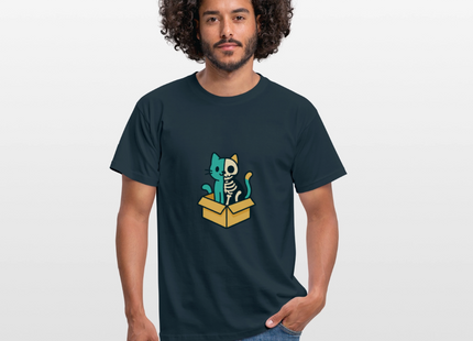 Schrödinger's Katze - Männer T-Shirt - Navy