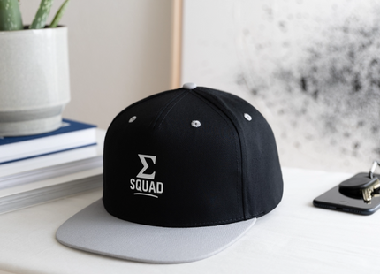 ∑-Squad - Kontrast Snapback Cap - Schwarz/Grau