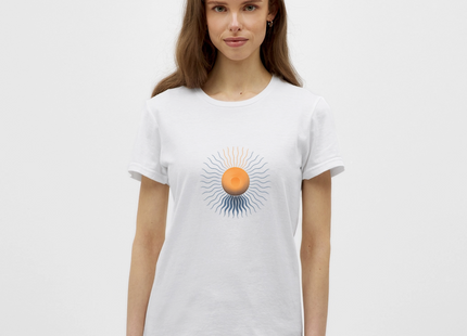 Solar Core Flow – Energie in Struktur gebannt - Frauen T-Shirt - Weiß
