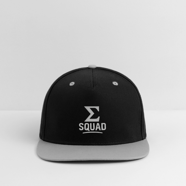 ∑-Squad - Kontrast Snapback Cap - Schwarz/Grau