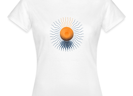 Solar Core Flow – Energie in Struktur gebannt - Frauen T-Shirt - Weiß