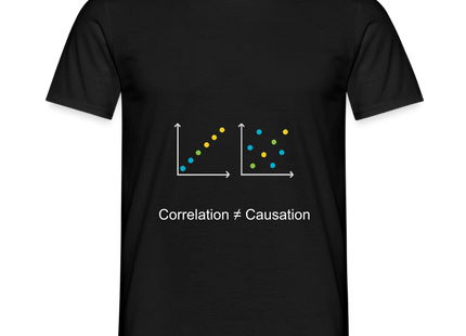 Correlation ≠ Causation - Männer T-Shirt - Schwarz