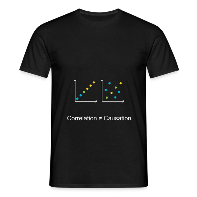 Correlation ≠ Causation - Männer T-Shirt - Schwarz