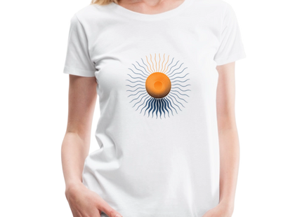 Solar Core Flow – Energie in Struktur gebannt - Frauen Premium T-Shirt - Weiß