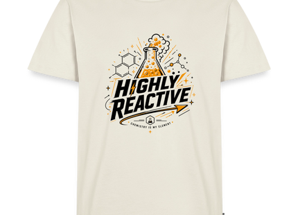 Highly Reactive T-Shirt für Männer – Chemie Shirt mit Labor Design - Naturweiß