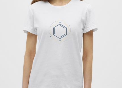 Benzolring Geometry – Die Schönheit der Symmetrie - Frauen T-Shirt - Weiß